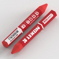 Мелок восковой для мокрых и грязных поверхностей 15*105мм LEKON WOSK красный 12/144